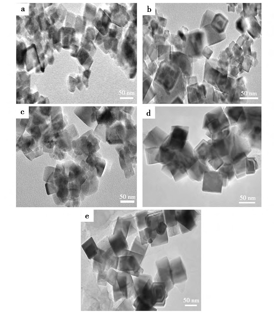 ͼ2 ͬˮ¶ºϳɵCe O2͸羵ͼFig.2 TEM images of cubic nano-Ce O2synthesized at different hydrothermal temperatures