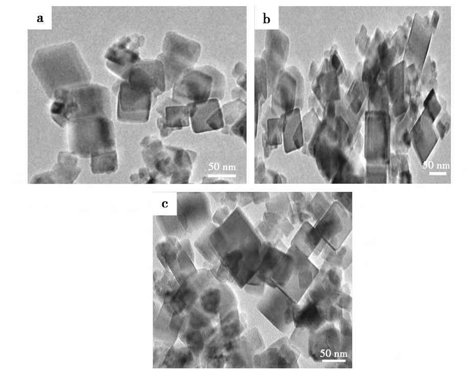 ͼ8 ͬ¶ºϳCe O2TEMͼFig.8 TEM images of cubic nano-Ce O2synthesized at different calcination temperatures